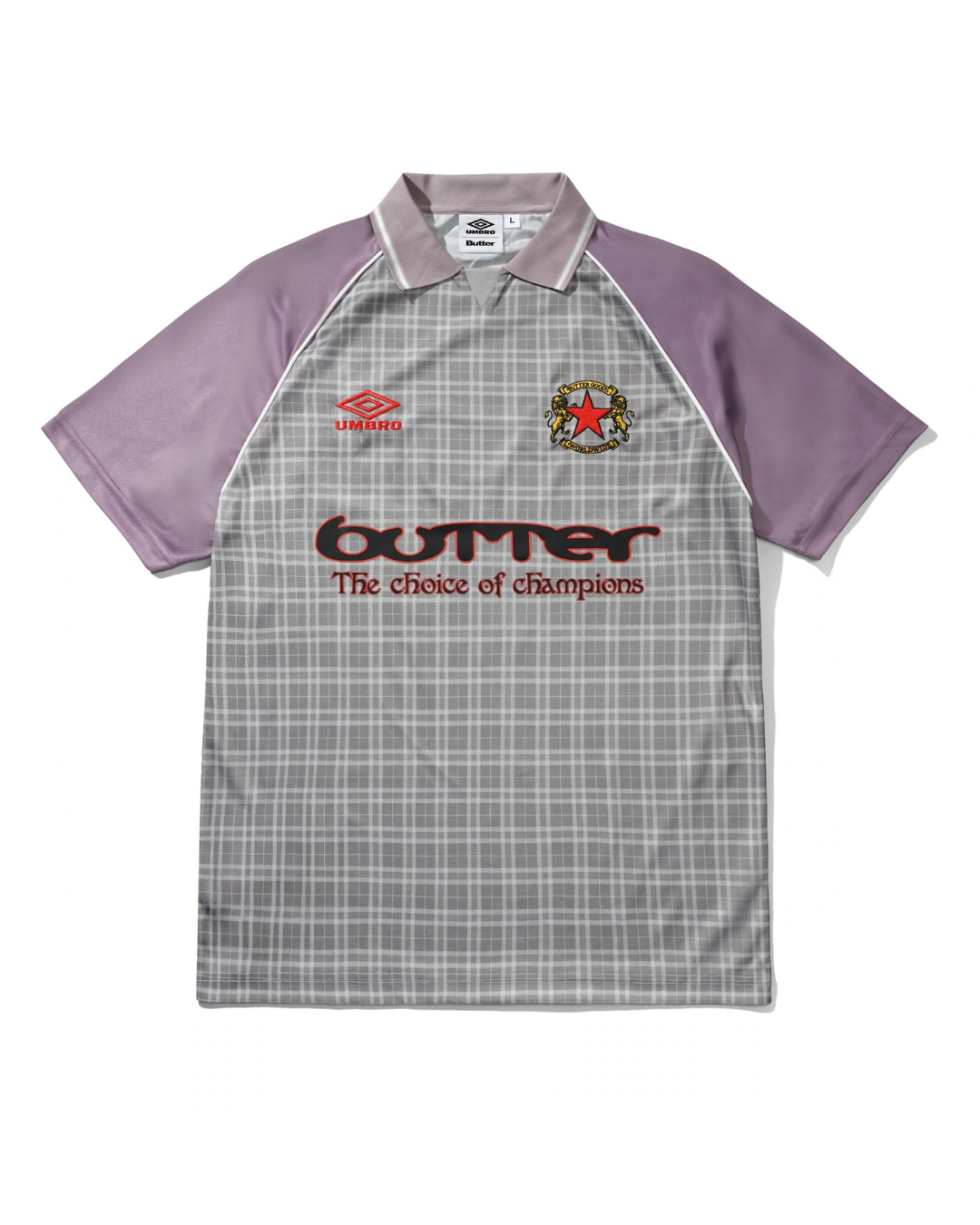 BUTTER GOODS | UMBRO Plaid Jersey - Berry/Stone