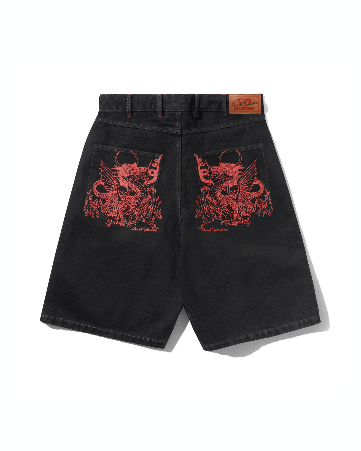 BUTTER GOODS | DANIEL JOHNSTON Dragon Denim Shorts - Washed Black