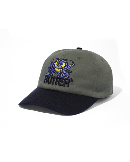 BUTTER GOODS Insect 6 Panel Cap - Army / Black