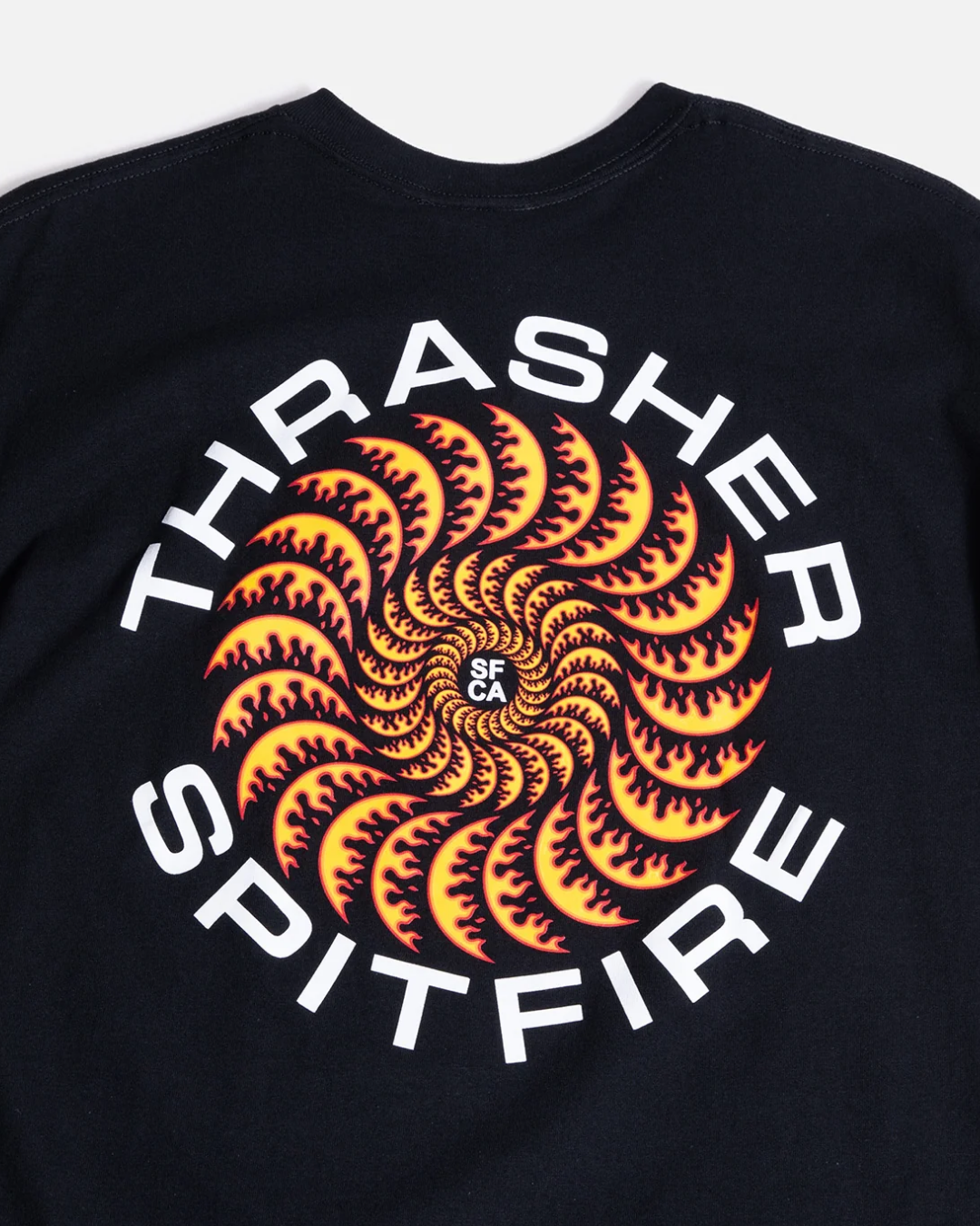 THRASHER x Spitfire Classic Swirl Tee - Black