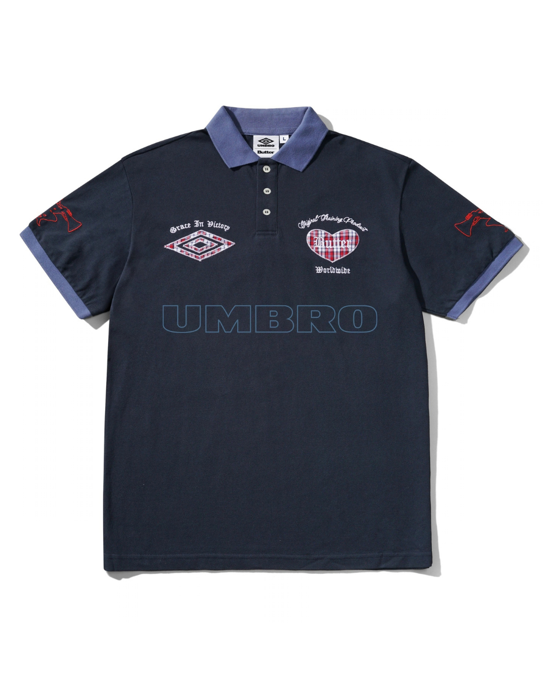BUTTER GOODS | UMBRO Victory Polo - Navy/Slate