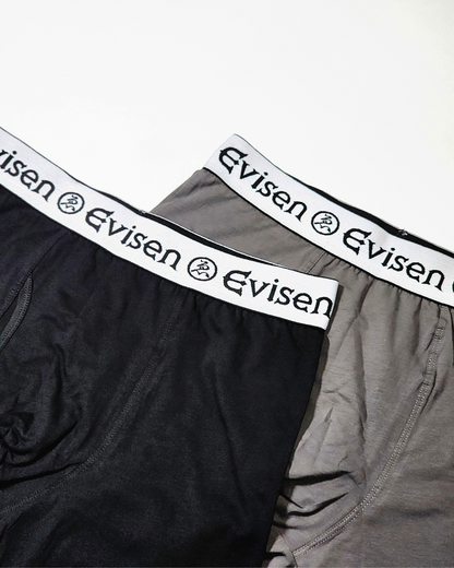 EVISEN Modern Cotton Stretch Briefs (2Pcs) - Black & Charcoal