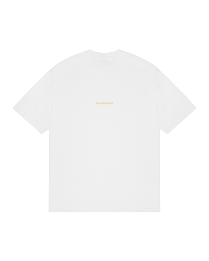 b.Eautiful x Heijiro Yagi Cat Tee - White