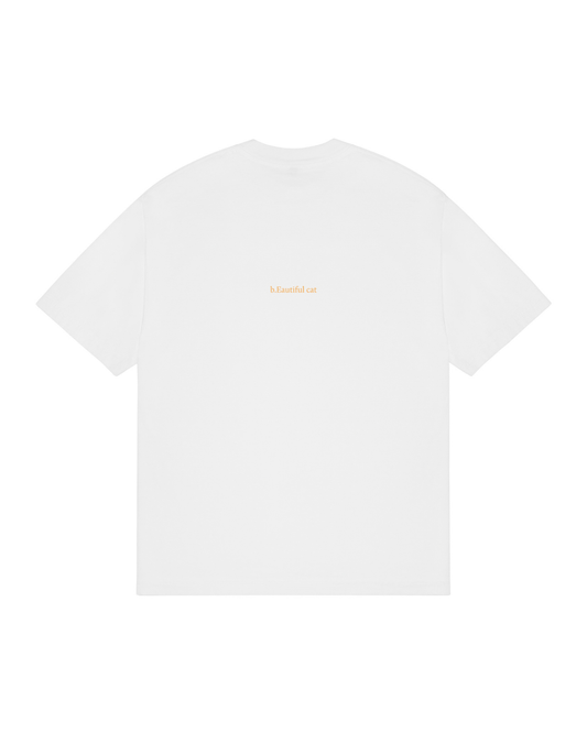 b.Eautiful x Heijiro Yagi Cat Tee - White