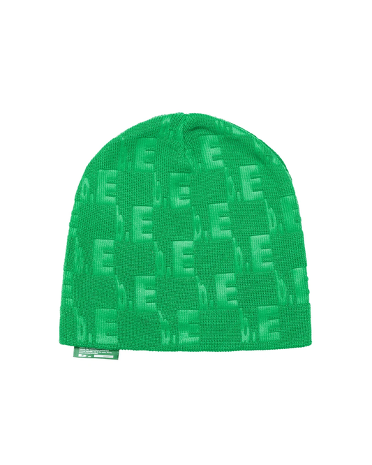 b.Eautiful Checkered Logo Emboss Beanie - Green