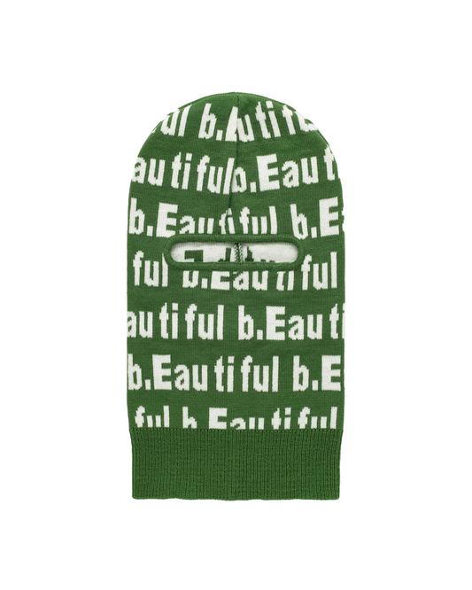 b.Eautiful Logo Ski Mask - Green