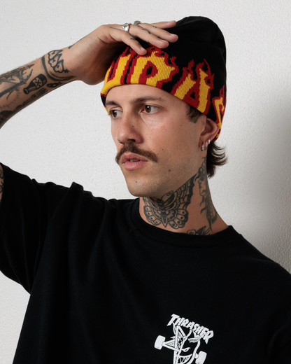 THRASHER Flame Skully Beanie