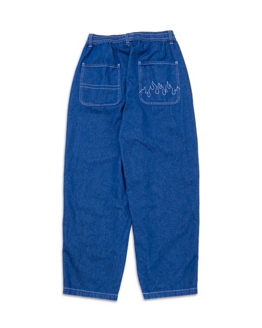 MxMxM Fire Stitch Easy Baggy Pants - Blue