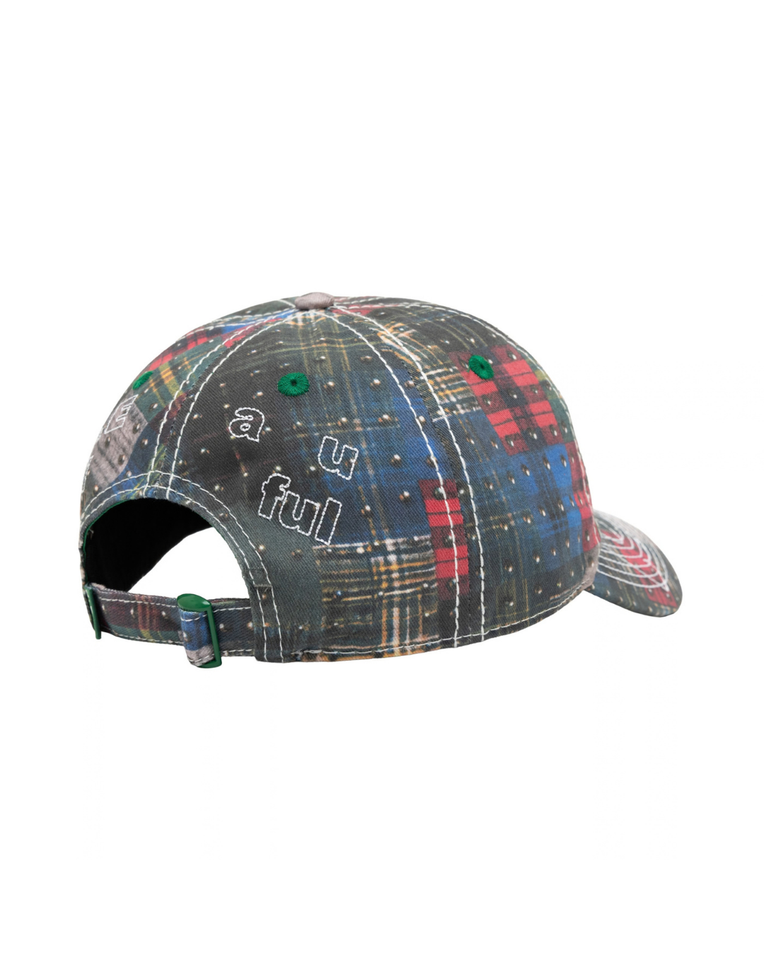 b.Eautiful Vapor Low Profile Hat - Studded Plaid/White