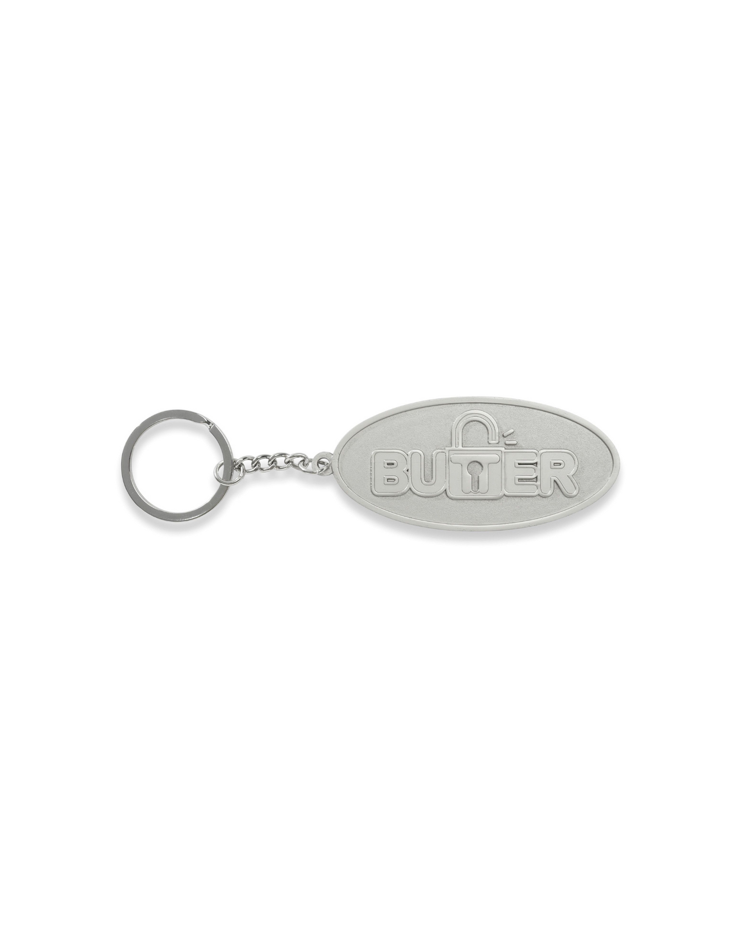 BUTTER GOODS Lock Metal Keychain - Matte Silver