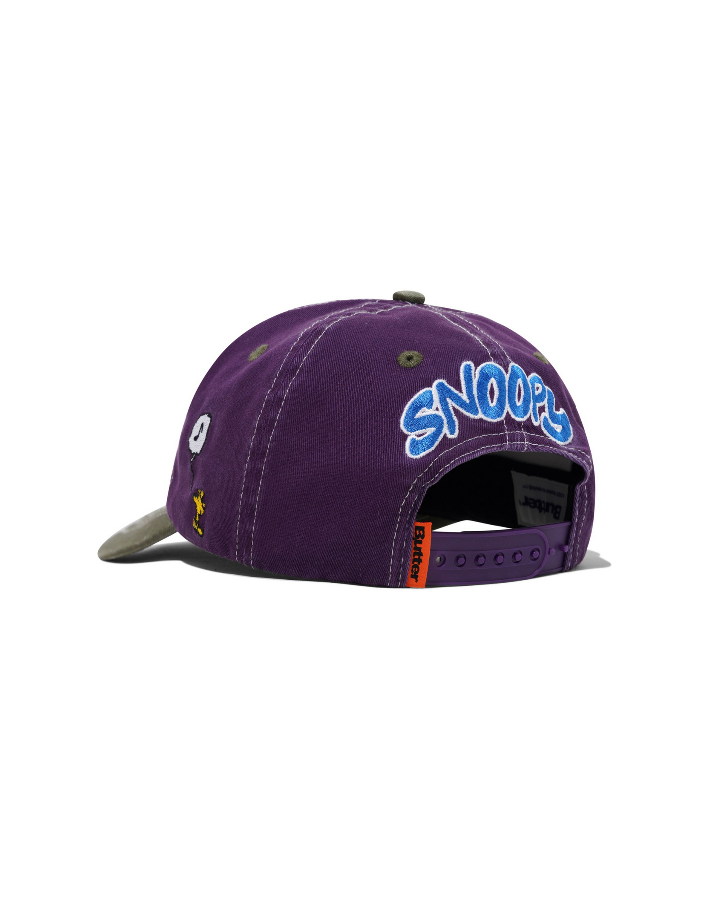BUTTER GOODS | PEANUTS Music Snapback Cap - Washed Purple / Fern