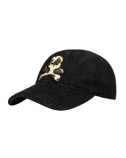 b.Eautiful x Sara Yukiko Mon Vapor Low Profile Hat - Black Denim/Leopard