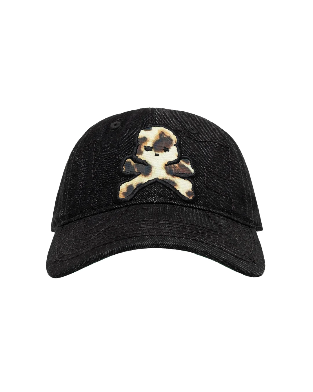 b.Eautiful x Sara Yukiko Mon Vapor Low Profile Hat - Black Denim/Leopard