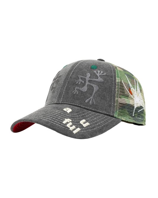 b.Eautiful Biyu Trucker Hat - Washed Black/Army Camo