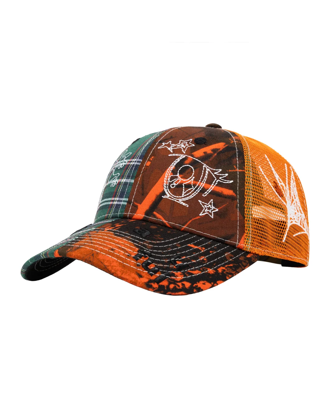 b.Eautiful Biyu Trucker Hat - Fire Camo/Green Plaid