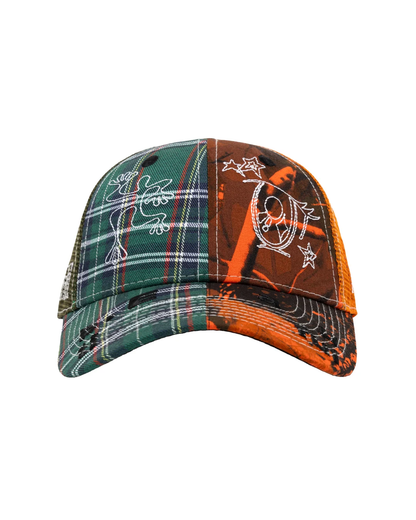 b.Eautiful Biyu Trucker Hat - Fire Camo/Green Plaid