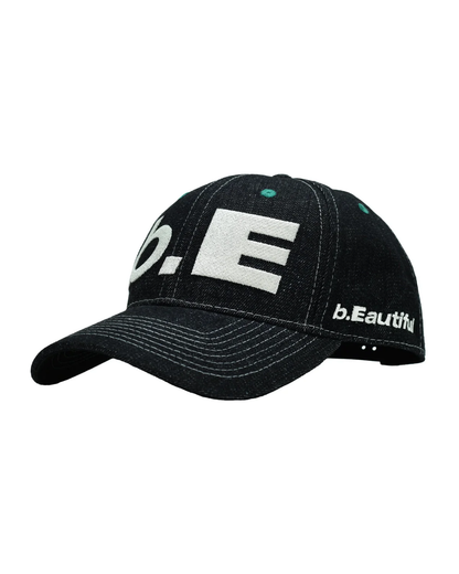 b.Eautiful b.E Hat - Black Denim/Off-White