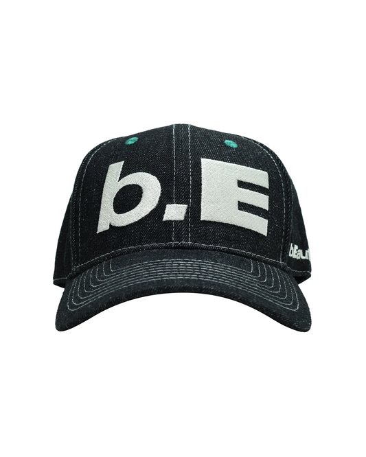 b.Eautiful b.E Hat - Black Denim/Off-White