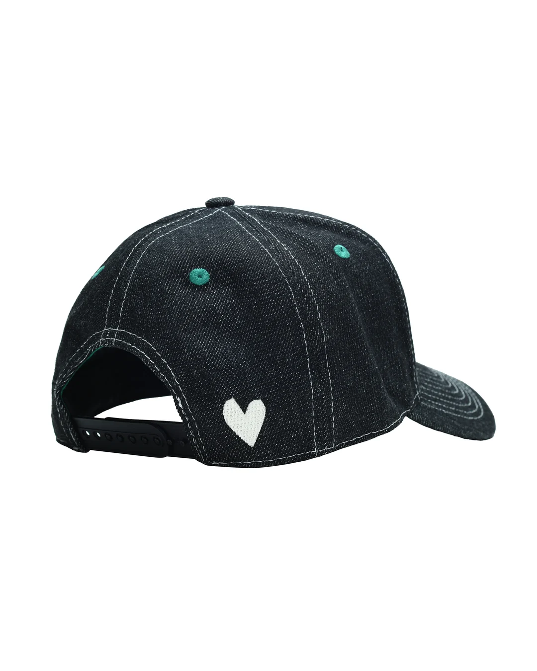 b.Eautiful b.E Hat - Black Denim/Off-White
