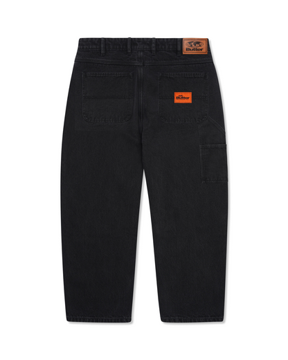 BUTTER GOODS Santosuosso Double Knee Denim Jeans - Washed Black