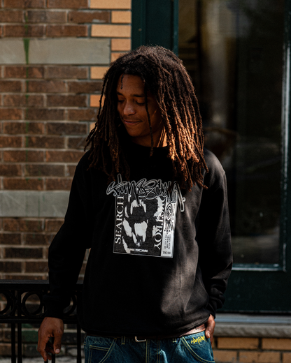 TIMESCAN Search & Destroy Crewneck - Black