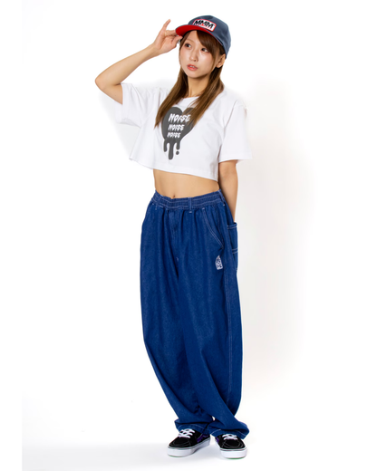 MxMxM Fire Stitch Easy Baggy Pants - Blue