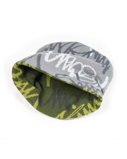 TIMESCAN Script Camo Reversible Beanie