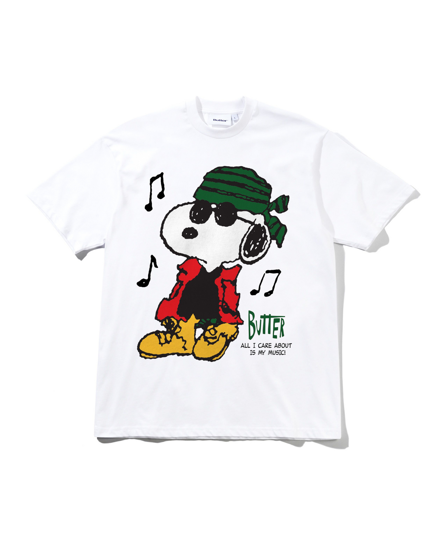 BUTTER GOODS | PEANUTS Music Tee - White