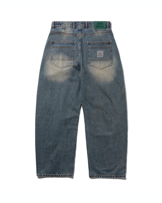 BUTTER GOODS Wide Cut Denim Jeans - Dirty Wash Indigo