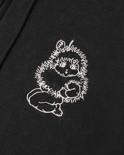 Passport Webbed Bed Zip Hoodie - Acid Black