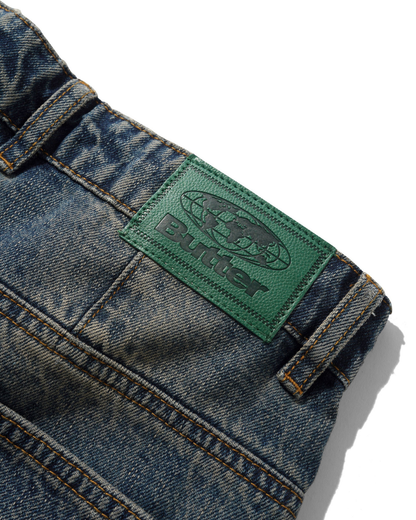 BUTTER GOODS Wide Cut Denim Jeans - Dirty Wash Indigo