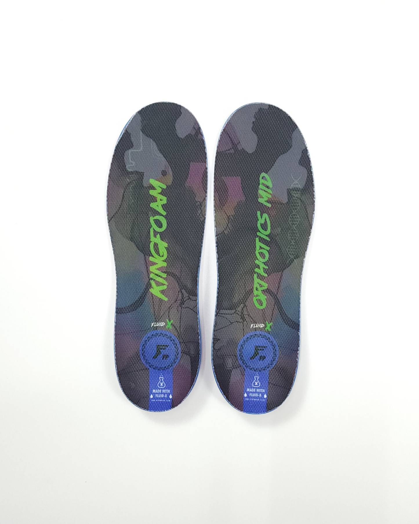 FP Kingfoam Orthotics Fluid-X Insoles - Black Camo/Green