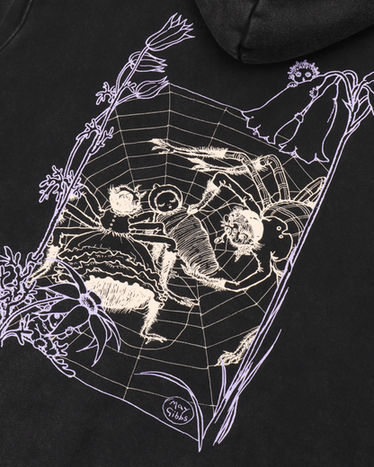 Passport Webbed Bed Zip Hoodie - Acid Black