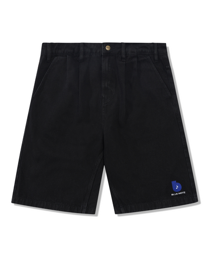 BUTTER GOODS | Blue Note Pleated Denim Shorts - Washed Black