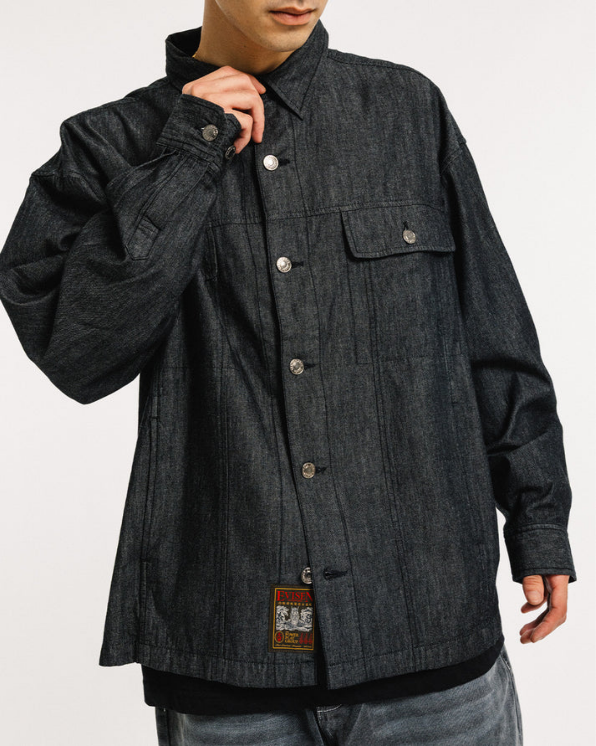EVISEN 2nd Chambray Denim Shirt - Black