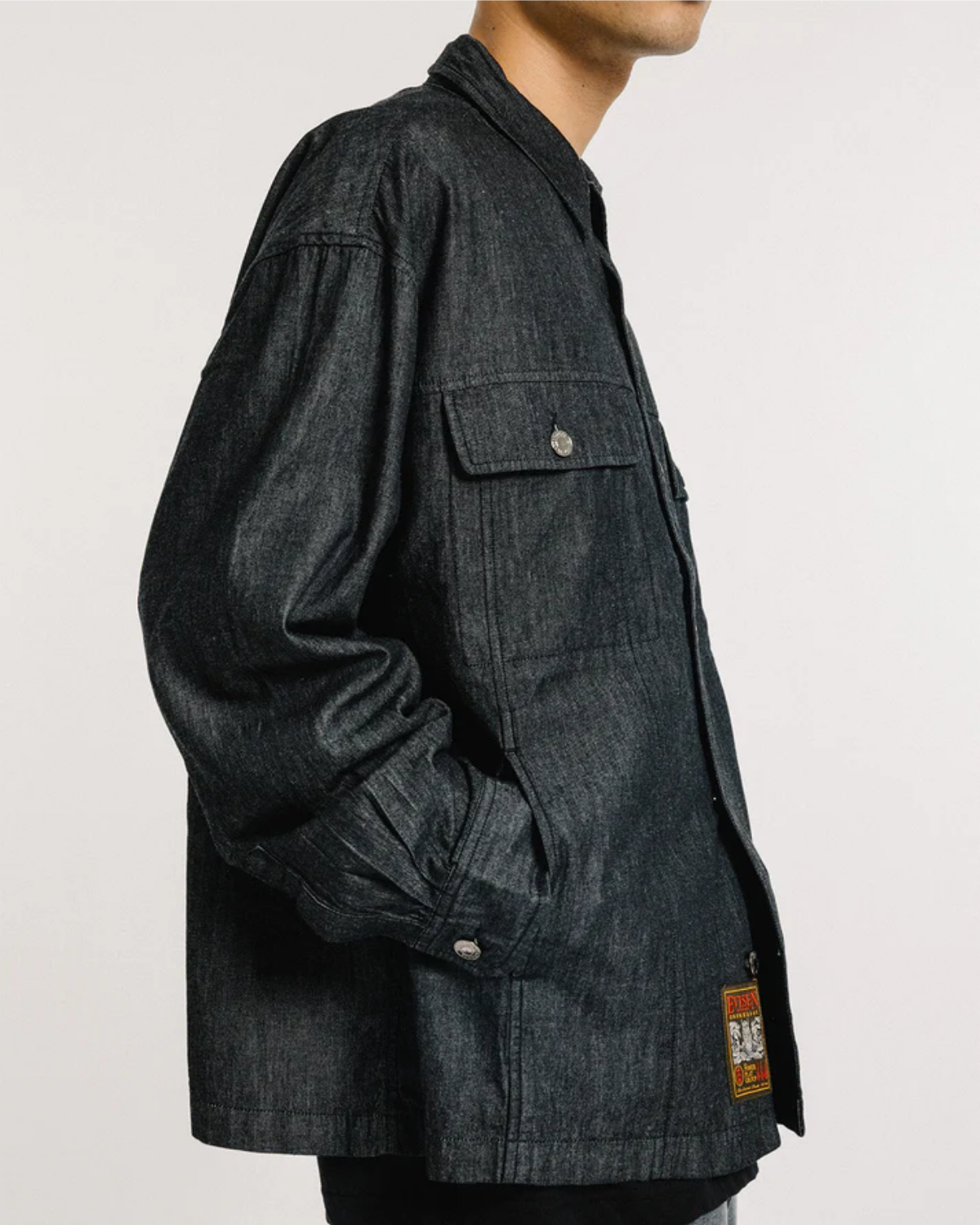 EVISEN 2nd Chambray Denim Shirt - Black