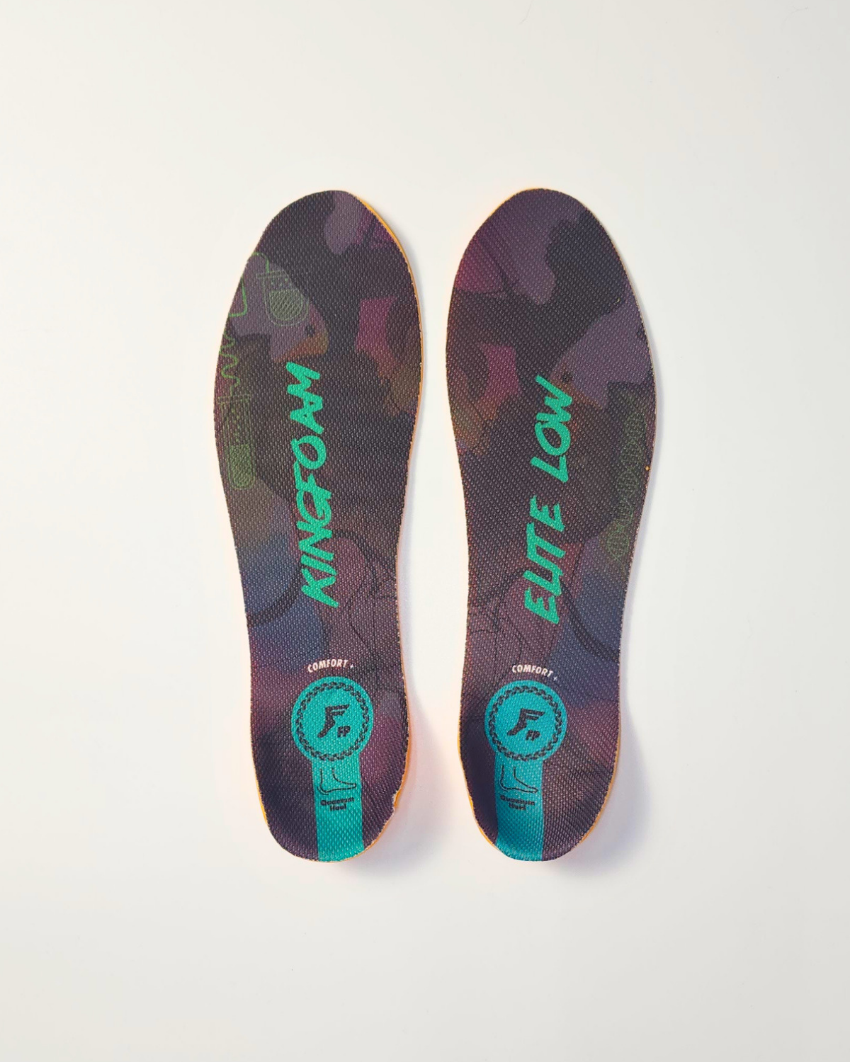 FP Kingfoam Elite Quantum-Heel Low Insoles - Black Camo/Green