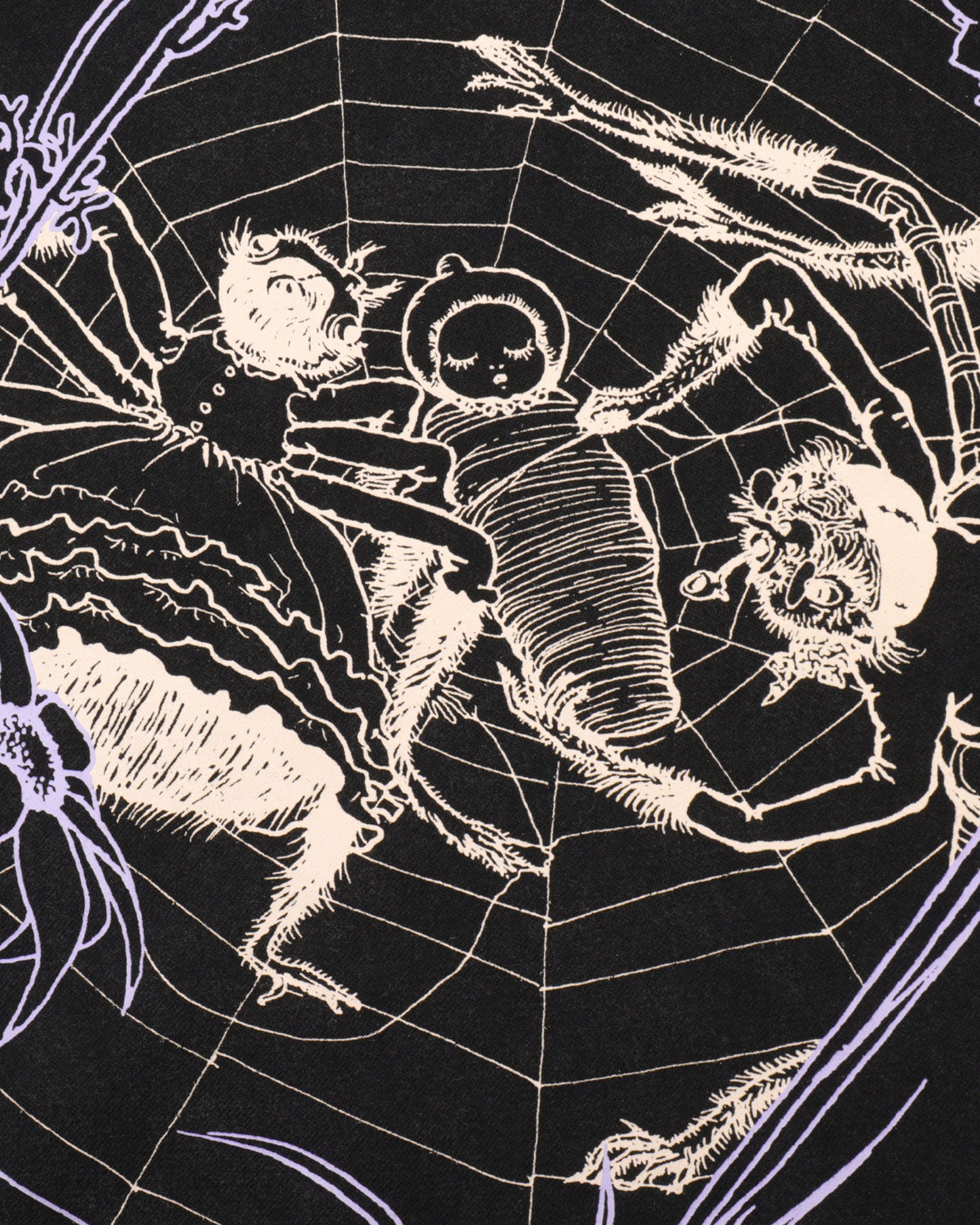 Passport Webbed Bed Zip Hoodie - Acid Black