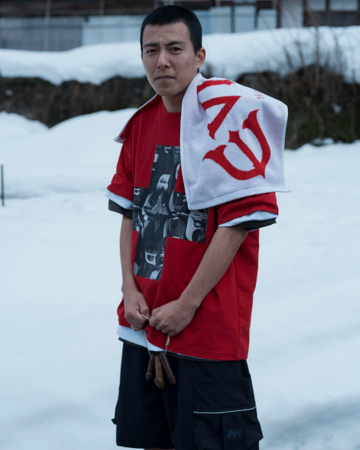 EVISEN Logo Towel - White/Red