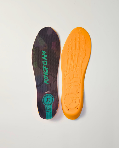 FP Kingfoam Elite Quantum-Heel Low Insoles - Black Camo/Green