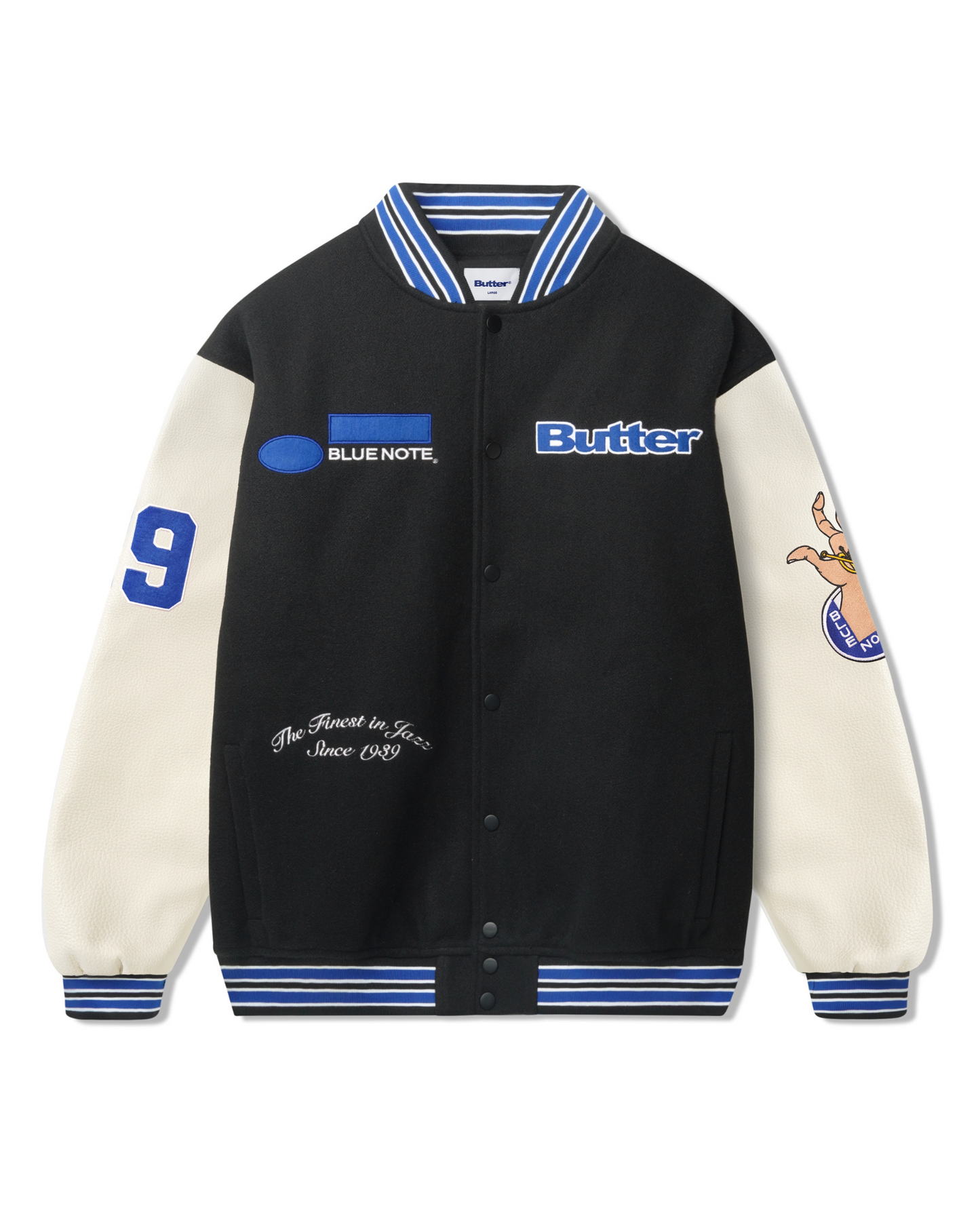 BUTTER GOODS | Blue Note Varsity Jacket - Navy/Cream