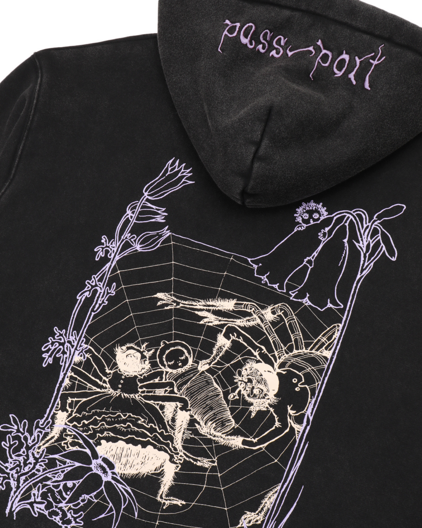 Passport Webbed Bed Zip Hoodie - Acid Black