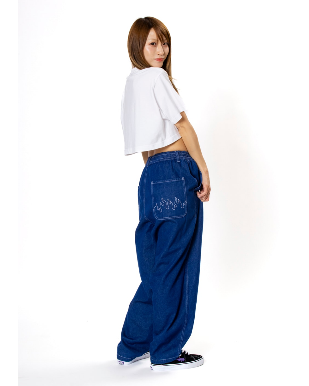 MxMxM Fire Stitch Easy Baggy Pants - Blue