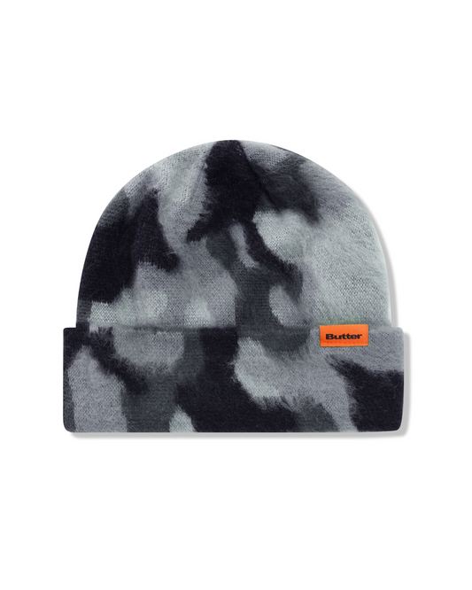 BUTTER GOODS Mohair Camo Cuff Beanie - Charcoal