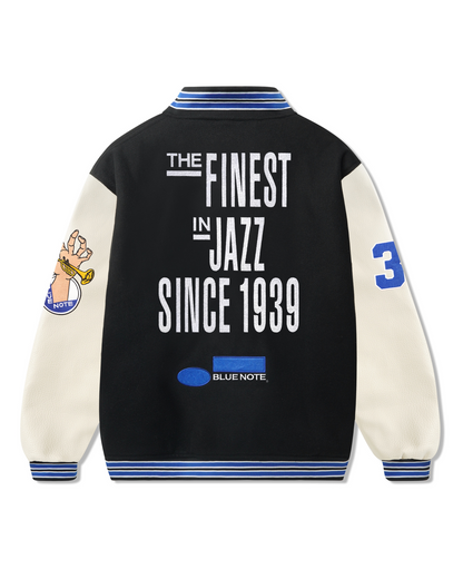 BUTTER GOODS | Blue Note Varsity Jacket - Navy/Cream