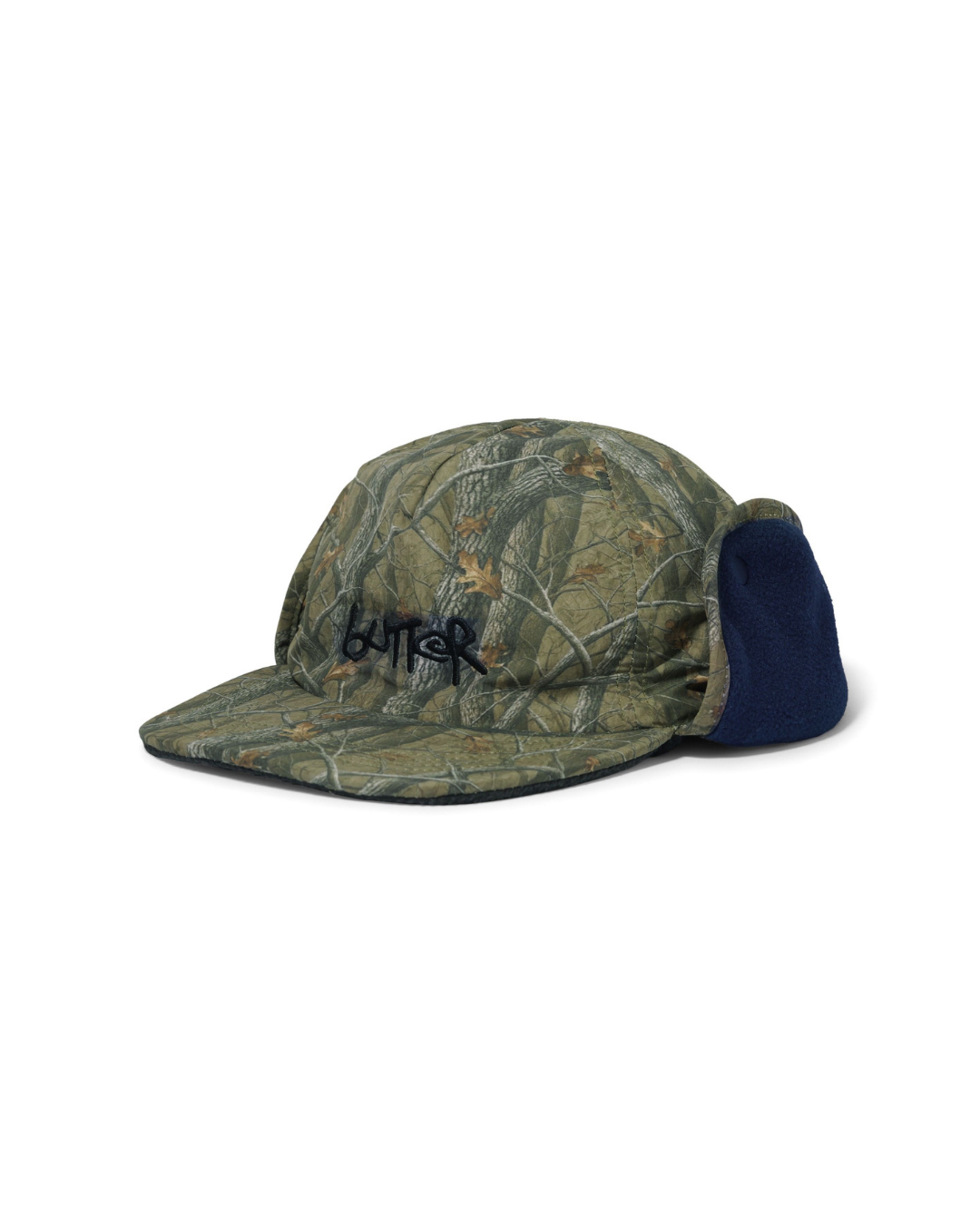 BUTTER GOODS Polartec Reversible Trapper Cap - Forest Camo/Navy