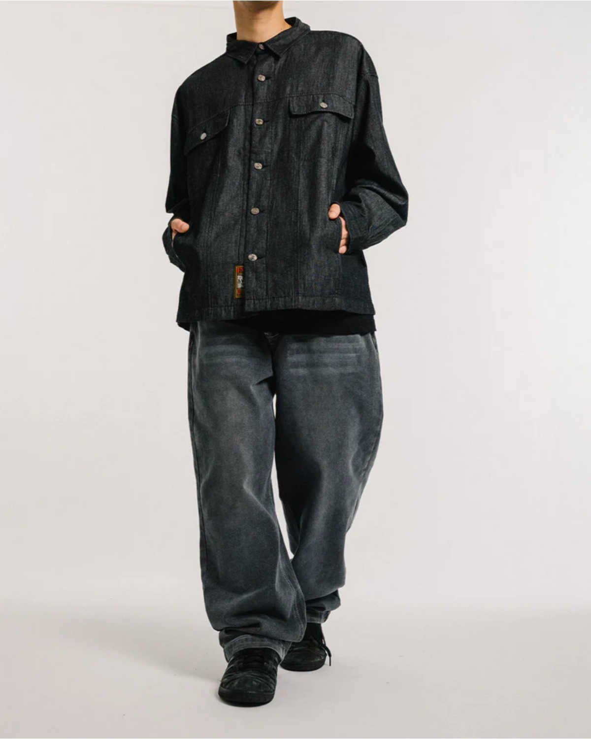 EVISEN 2nd Chambray Denim Shirt - Black