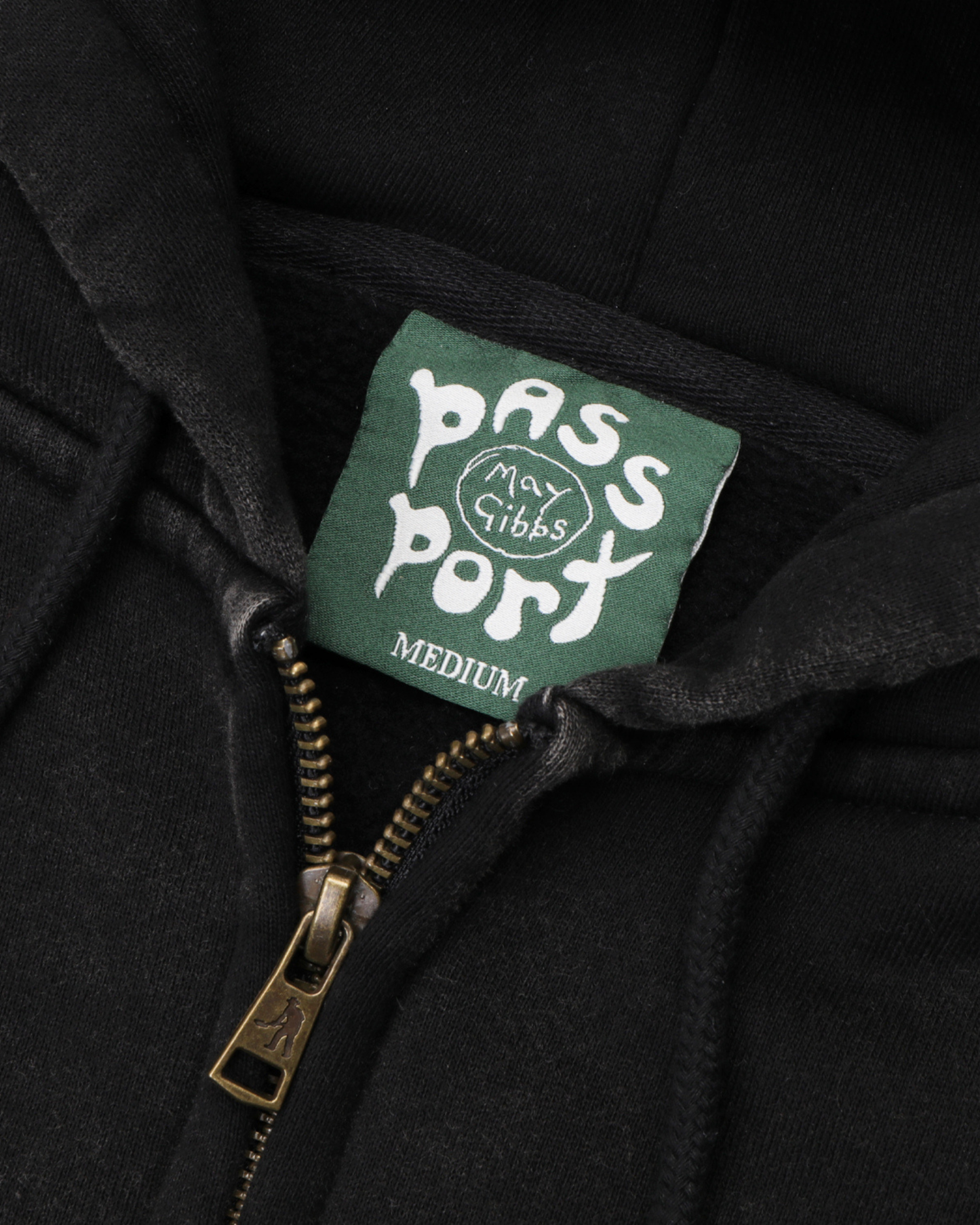 Passport Webbed Bed Zip Hoodie - Acid Black