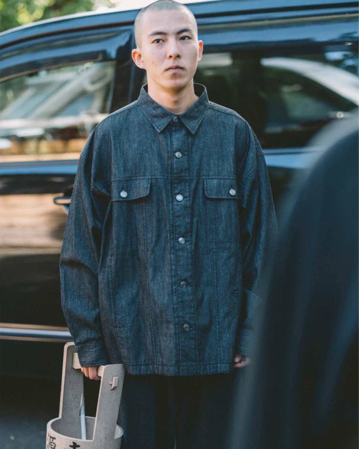 EVISEN 2nd Chambray Denim Shirt - Black