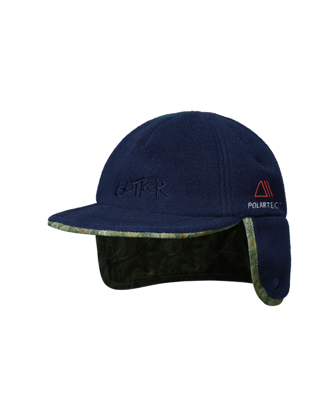 BUTTER GOODS Polartec Reversible Trapper Cap - Forest Camo/Navy